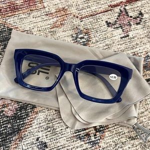 Blue frame reading glasses 2.50